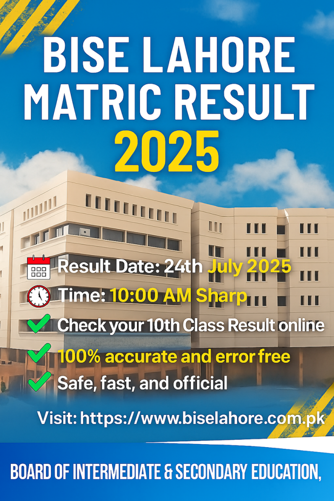 BISE Lahore Board Matric Result 2025
